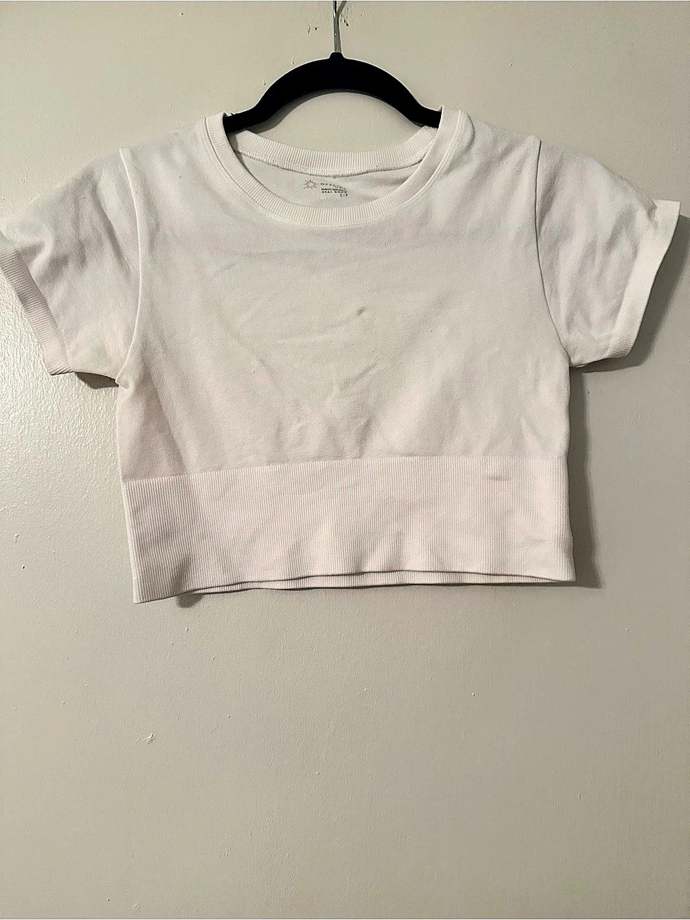 Offline by Aerie Sidewalk Seamless Cropped T-Shirt White Small